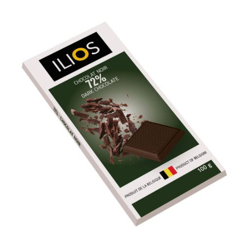 ILIOS DARK CHOCOLATE 72%  PRODUCT OF BELGIUM100G