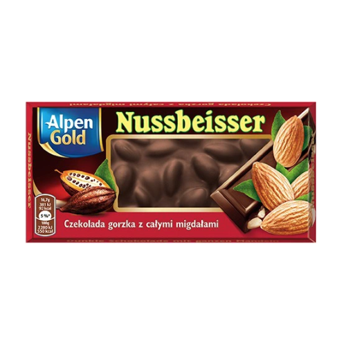 NUSSBEISSER DARK CHOCOLATE WITH ALMOND 100G