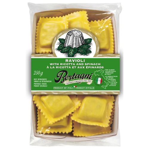 BERTAGNI RAVIOLI WITH RICOTTA AND SPINACH MADE IN ITALY 250G