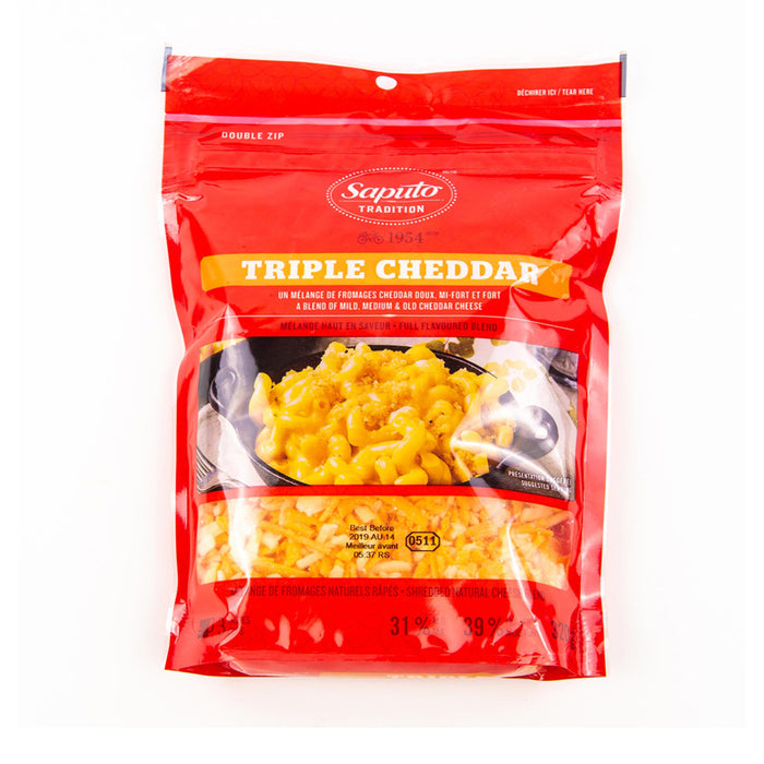 SAPUTO 320G PACKAGED CHEESE TRIPLE CHEDDAR GRATED