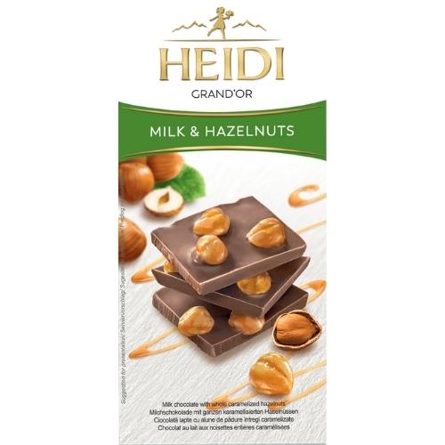 HEIDI GRAND’OR MILK CHOCOLATE HAZELNUTS 100G