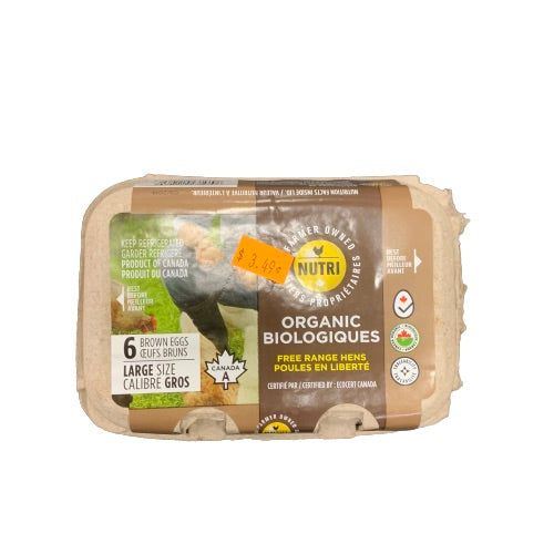 NUTRI ORGANIC 6 BROWN EGGS LARGE SIZE