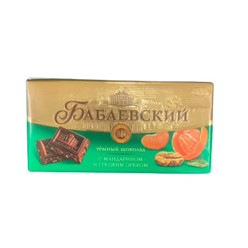 BABAYEVSKIY DARK CHOCOLATE WITH MANDARINE & WALNUTS 100G