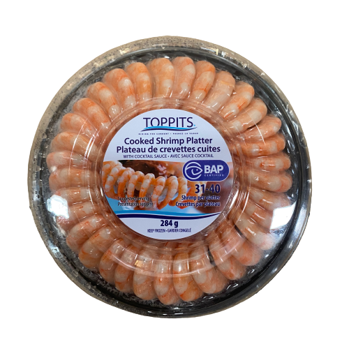 TOPPITS COOKED SHRIMP PLATTER WITH SAUCE 284G