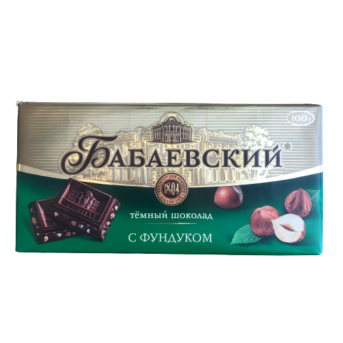 BABAYEVSKIY DARK CHOCOLATE WITH HAZELNUTS 100G