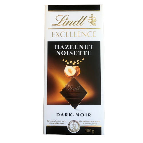 LINDT DARK CHOCOLATE WITH HAZELNUT 100G