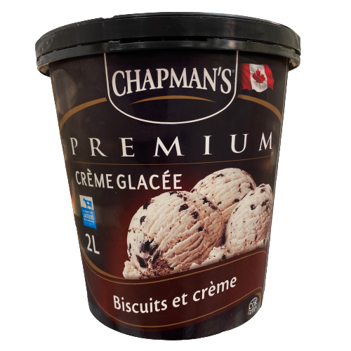 CHAPMAN'S PREMIUM COOKIES AND CREAM ICE CREAM 2L