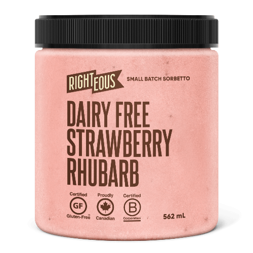 RIGHT EOUS SORBET DAIRY FREE STRAWBERRY RHUBARB 562ML